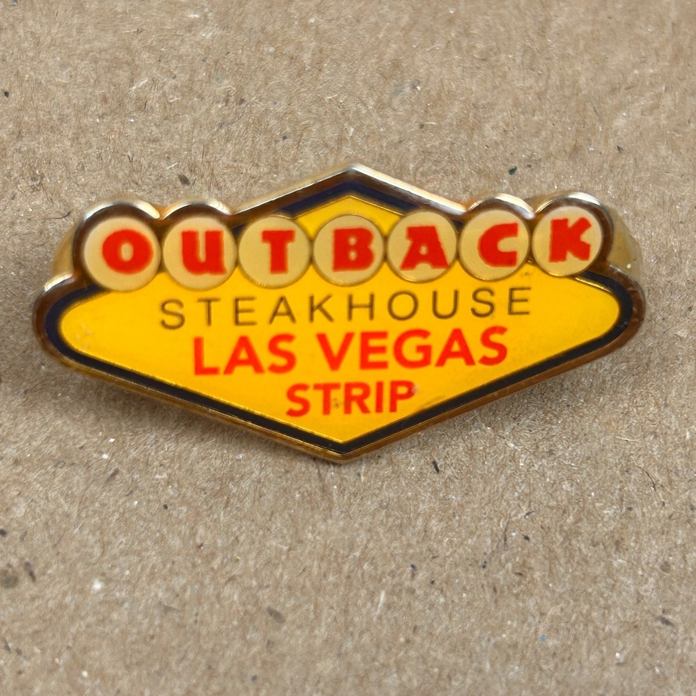 Outback Steakhouse Las Vegas Strip Enamel Lapel Pin The Pin Center Gold Tone